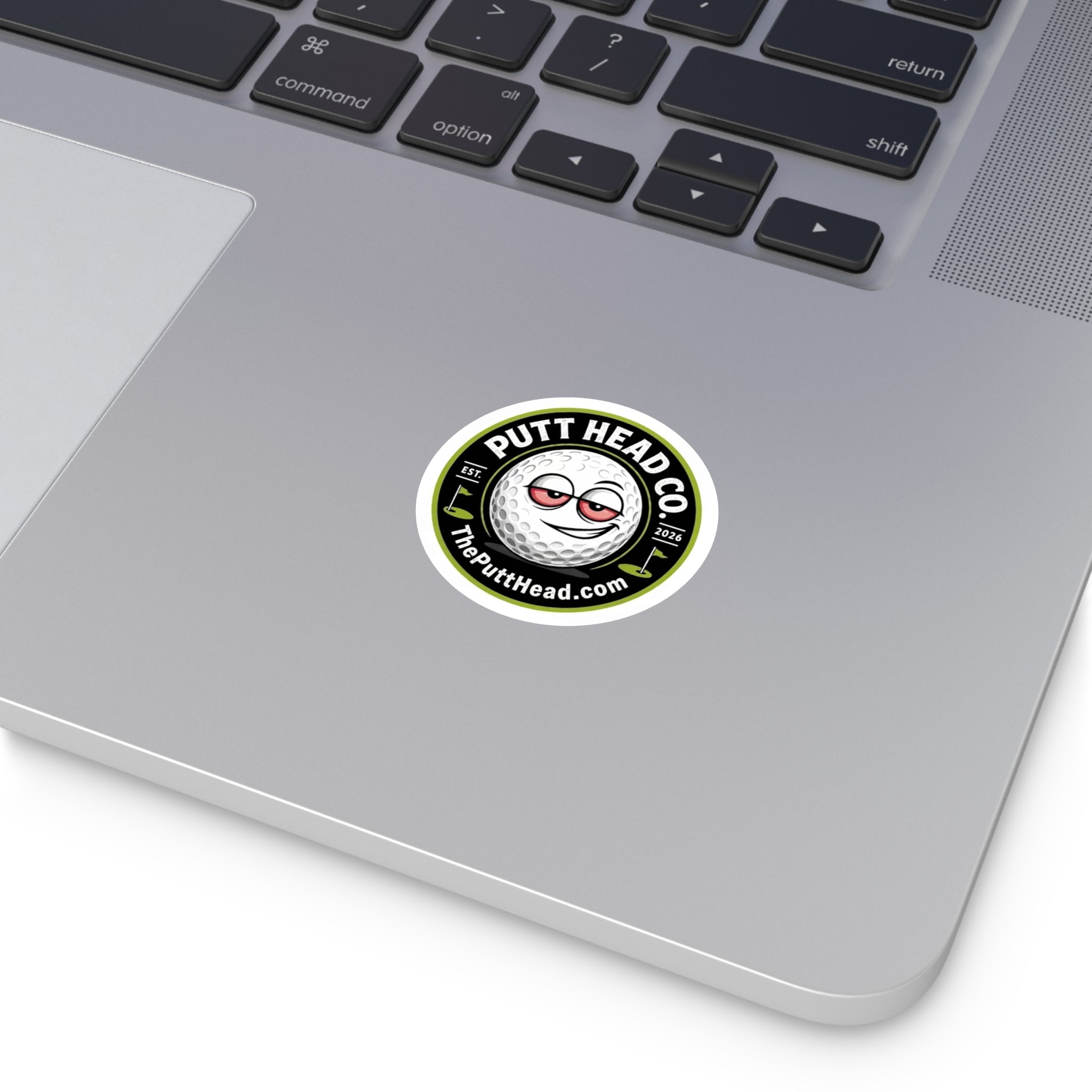 Putt Head Co. golf ball logo Sticker | Round vinyl sticker, golf decal
