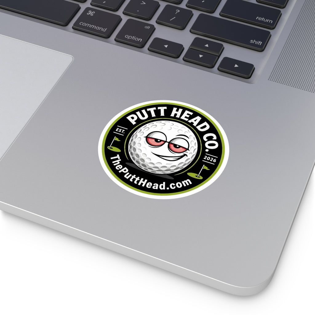 Putt Head Co. golf ball logo Sticker | Round vinyl sticker, golf decal