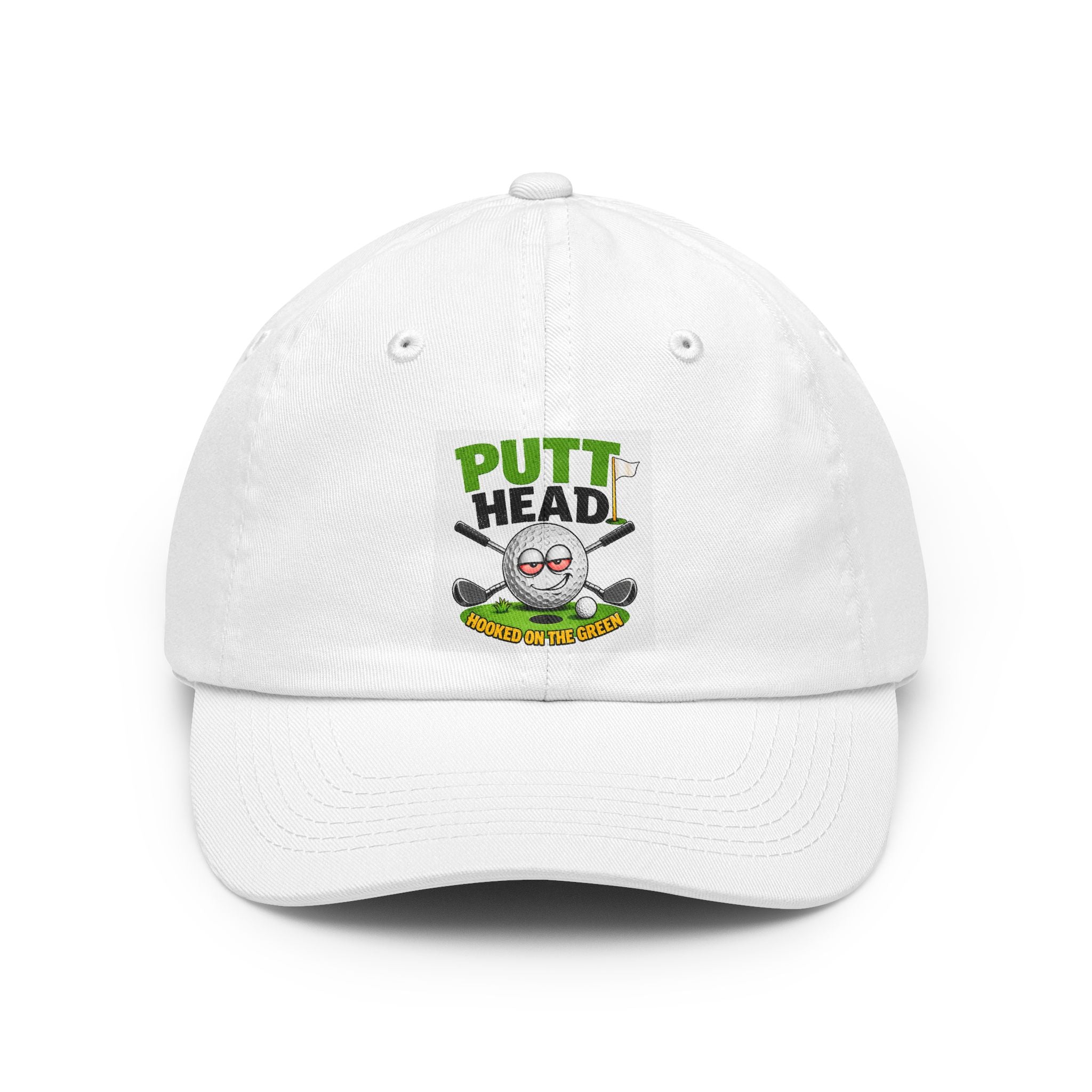 Putt Head Golf Ball Dad Hat | Embroidered Golf Theme Cap