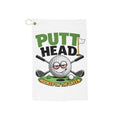 Putt Head golf towel | Hooked on the green, golf ball design