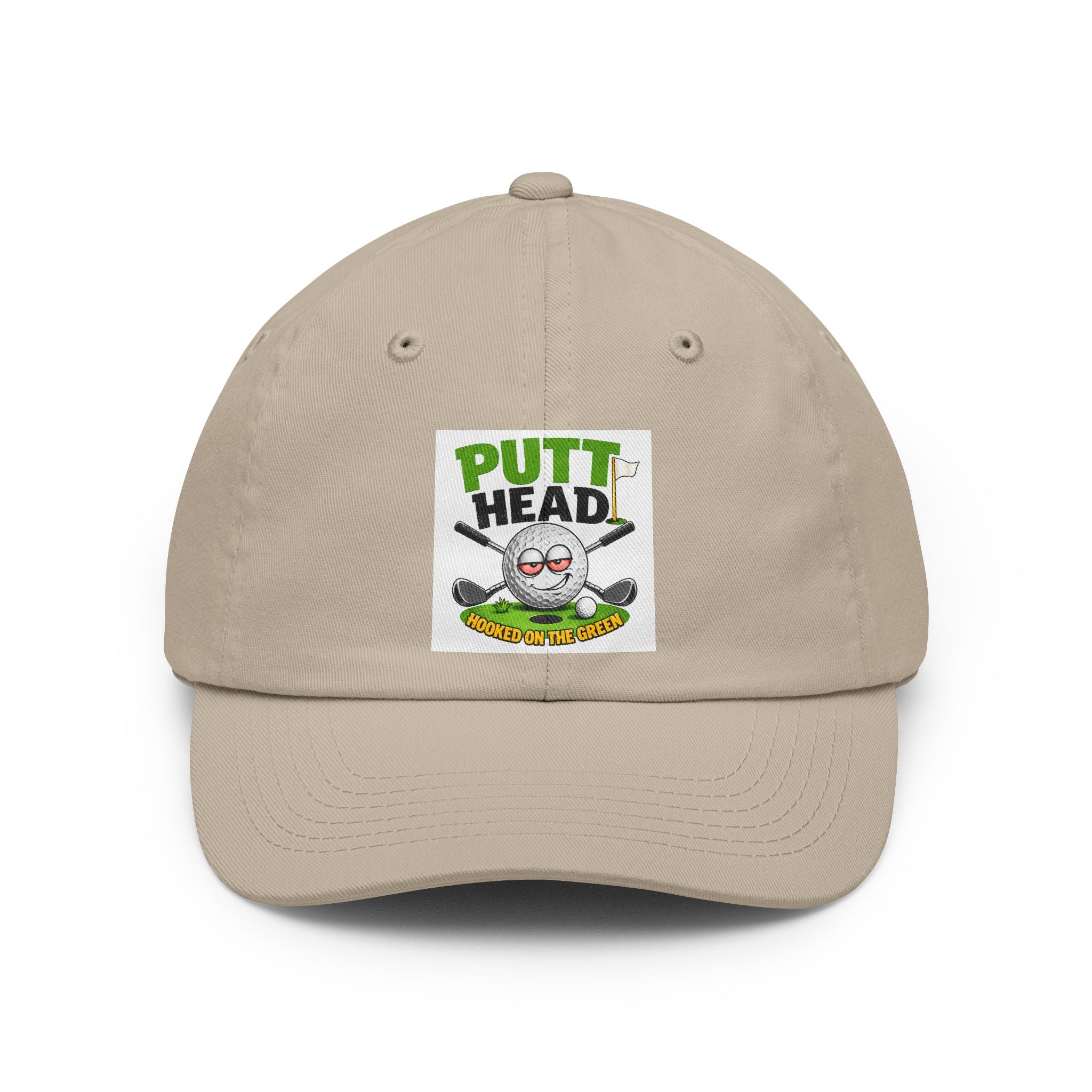 Putt Head Golf Ball Dad Hat | Embroidered Golf Theme Cap