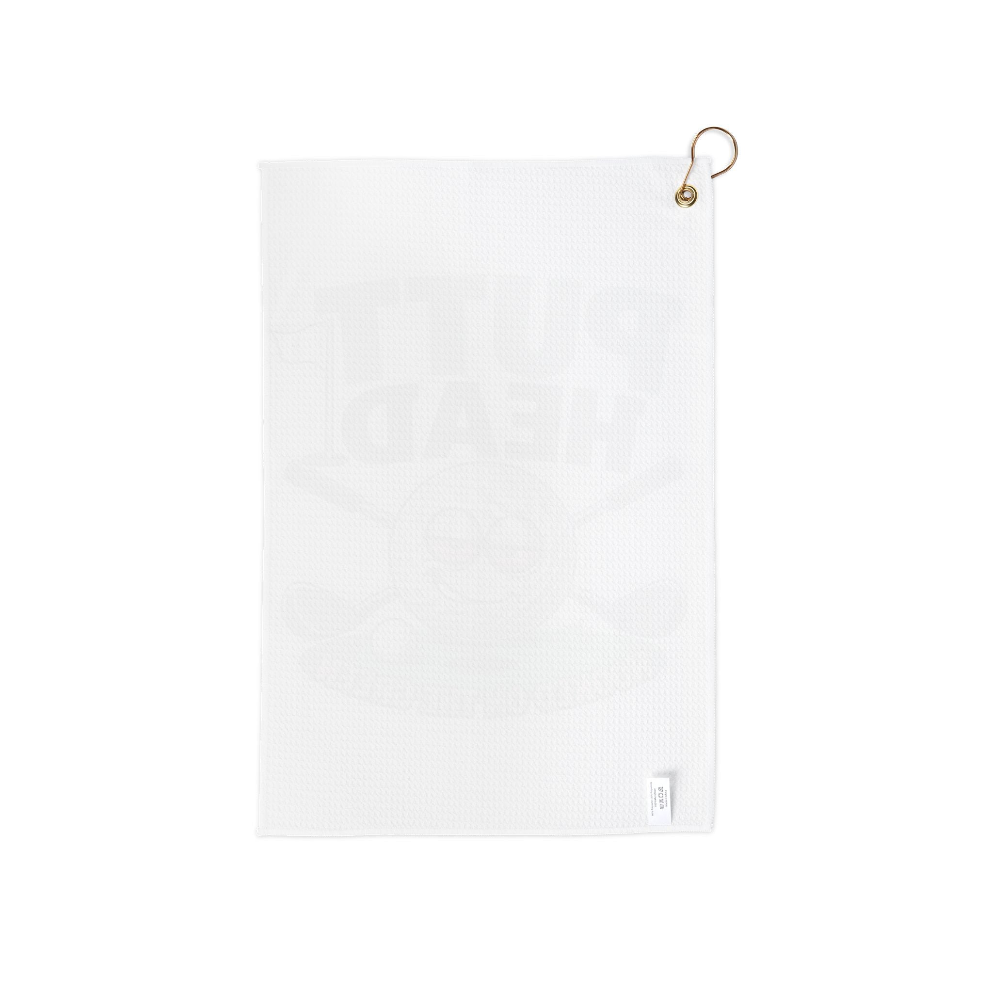 Putt Head golf towel | Hooked on the green, golf ball design